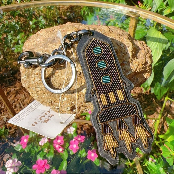 NWT COACH EMBROIDERED ROCKET BAG CHARM 58491 - Picture 1 of 8